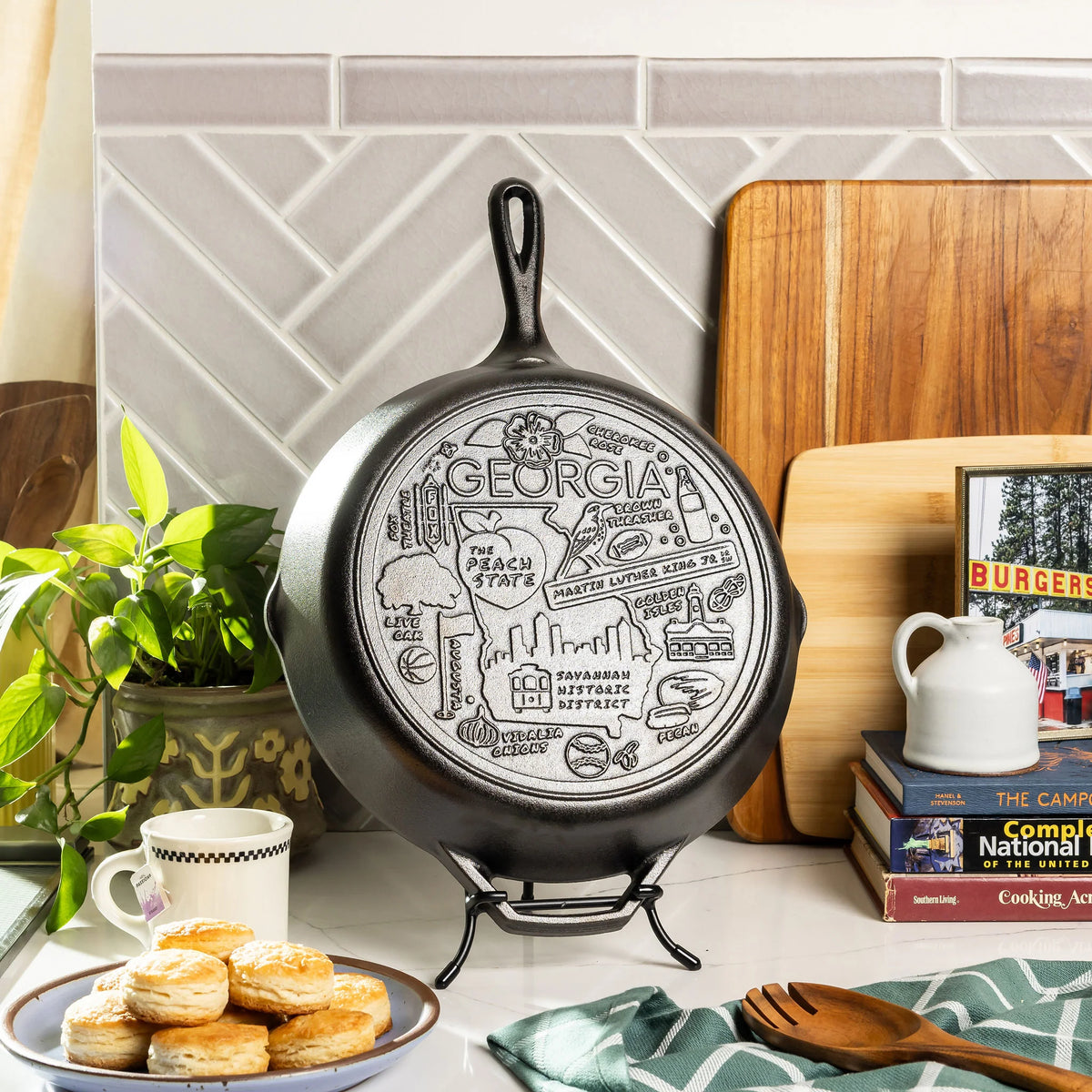 American Road Trip: 12 Inch Seasoned Cast Iron Skillet, Georgia