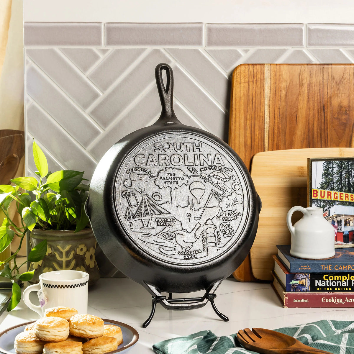 American Road Trip: 12 Inch Seasoned Cast Iron Skillet, South Carolina