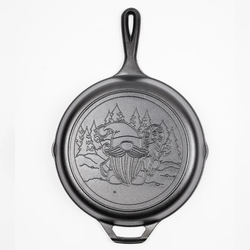 Lodge 10.25 Inch Seasoned Cast Iron Holiday Gnome Skillet 
