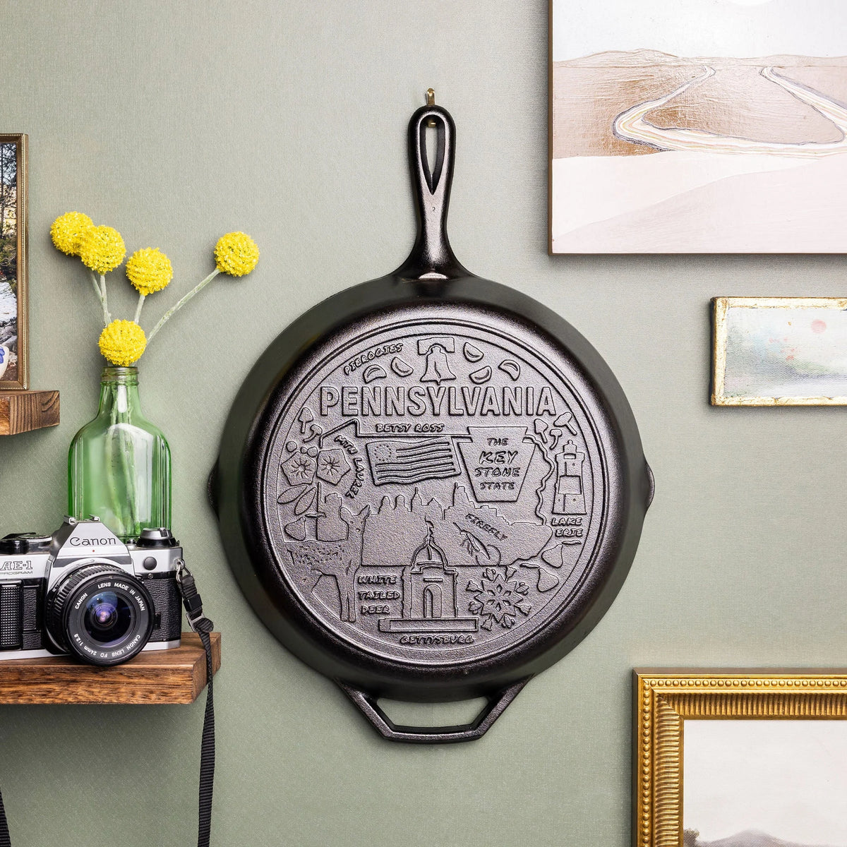 American Road Trip: 12 Inch Seasoned Cast Iron Skillet, Pennsylvania
