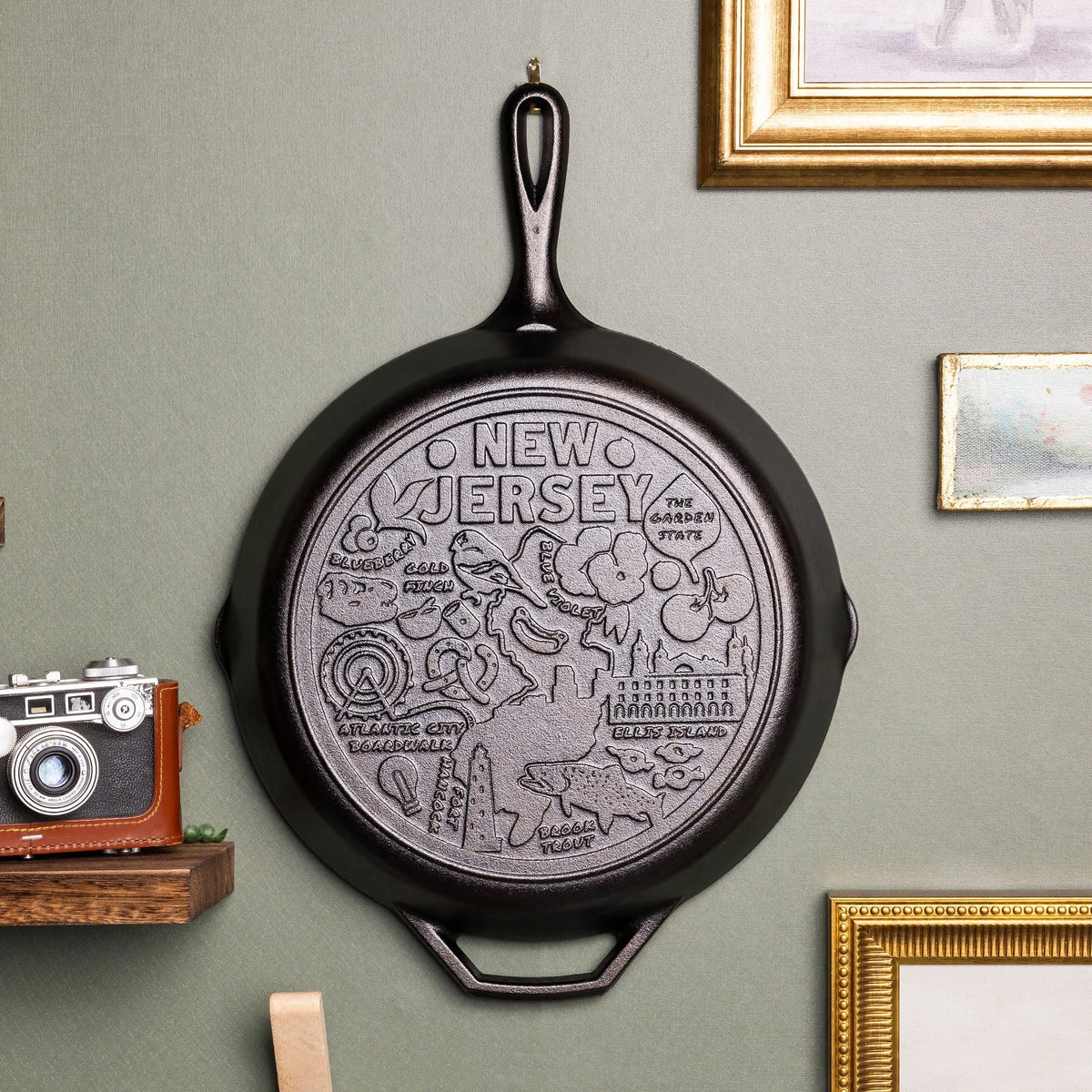 American Road Trip: 12 Inch Seasoned Cast Iron Skillet, New Jersey