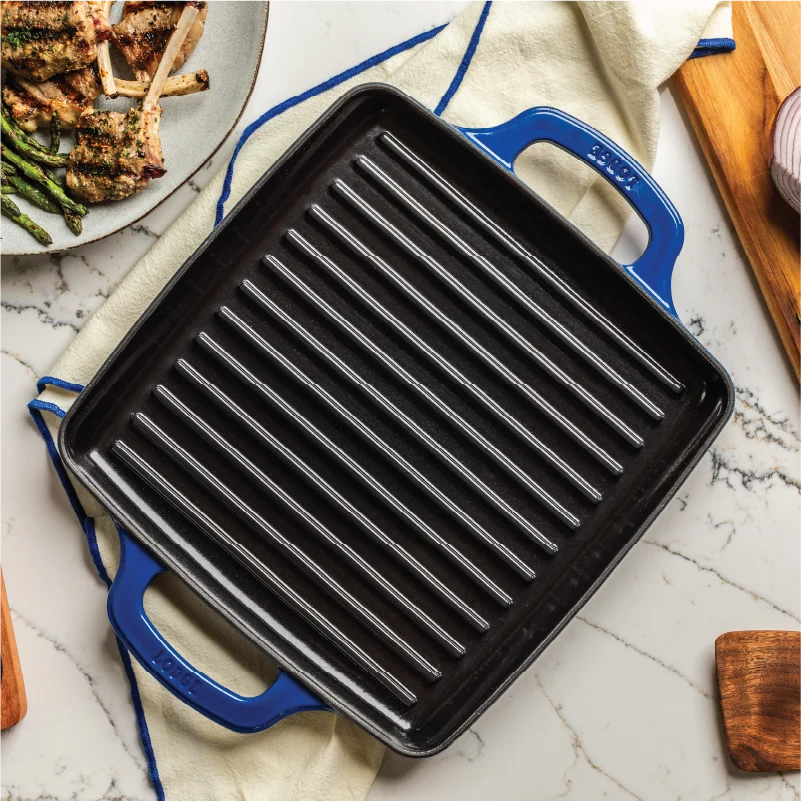 USA Enamel 11 Inch Enameled Cast Iron Grill Pan