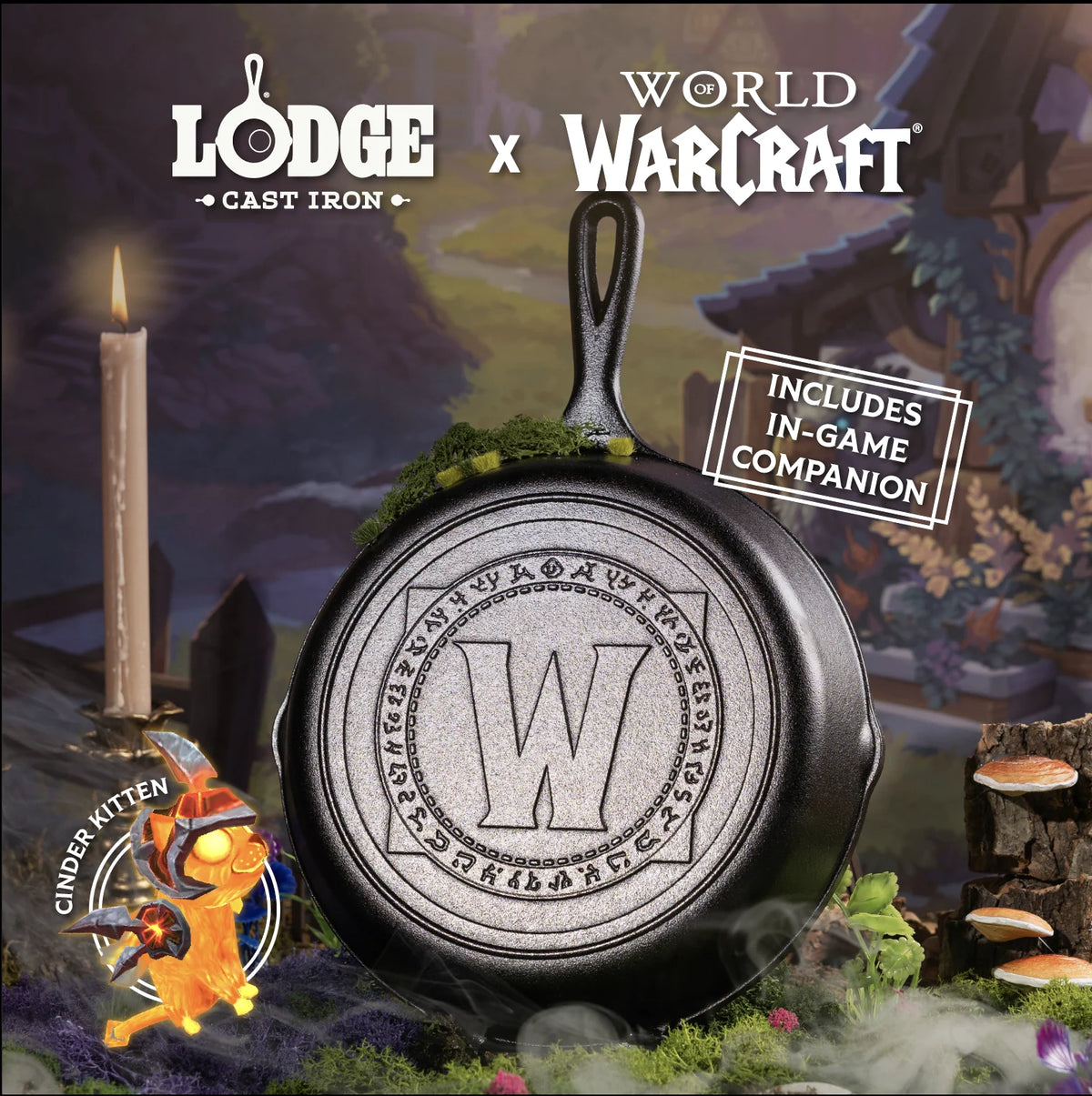 10.25 Inch Seasoned Cast Iron World of Warcraft Skillet