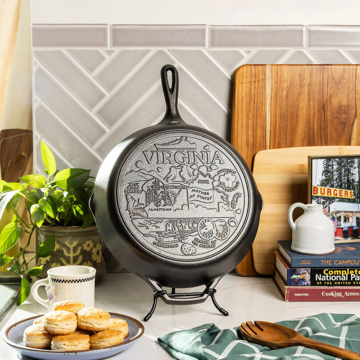 American Road Trip: 12 Inch Seasoned Cast Iron Skillet, Virginia